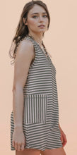Load image into Gallery viewer, Stripe Olive Romper
