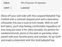 Load image into Gallery viewer, Leopard Babydoll Tank
