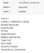 Load image into Gallery viewer, Black Knit Tank
