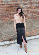 Load image into Gallery viewer, Black Denim Maxi Skirt
