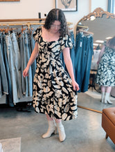 Load image into Gallery viewer, Black Floral Sweet Heart Dress
