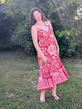 Load image into Gallery viewer, Red High-Low Floral Dress

