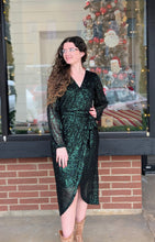 Load image into Gallery viewer, Dark Green Sequin Dress

