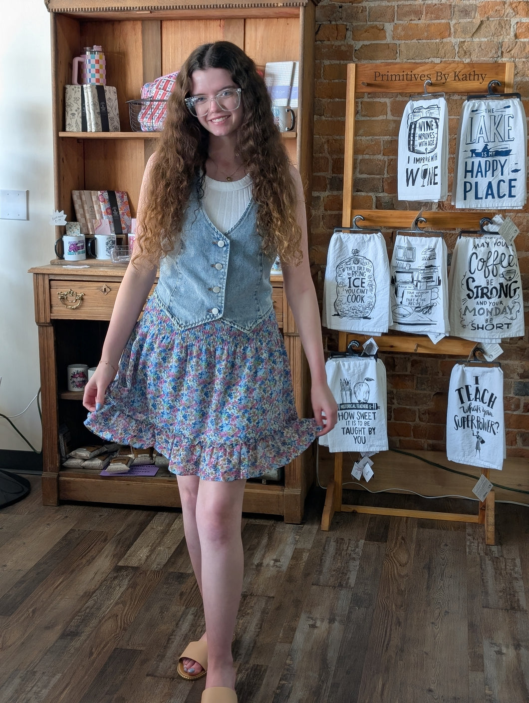 Blue Floral Skirt