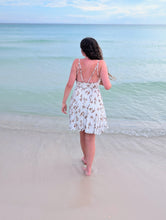 Load image into Gallery viewer, White Dress with Brown Floral
