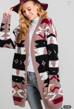 Load image into Gallery viewer, Mocha Mix Aztec Cardigan
