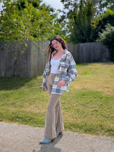 Load image into Gallery viewer, Blue and Beige Flannel Coat
