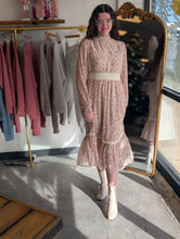 Load image into Gallery viewer, Cream and Floral Midi Dress
