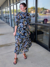 Load image into Gallery viewer, Sheer Bodice Floral Dress
