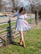 Load image into Gallery viewer, Purple Floral Organza Dress
