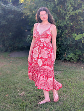 Load image into Gallery viewer, Red High-Low Floral Dress
