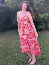 Load image into Gallery viewer, Red High-Low Floral Dress
