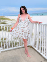 Load image into Gallery viewer, White Dress with Brown Floral
