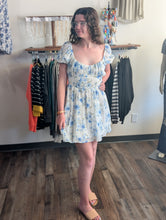 Load image into Gallery viewer, Blue Floral Tie Back Dress
