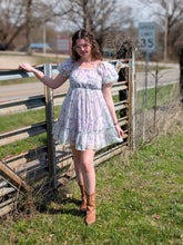Load image into Gallery viewer, Purple Floral Organza Dress
