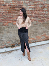 Load image into Gallery viewer, Black Denim Maxi Skirt
