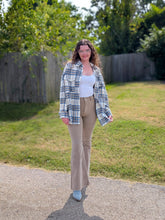 Load image into Gallery viewer, Blue and Beige Flannel Coat
