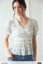 Load image into Gallery viewer, Blue Floral Blouse
