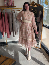 Load image into Gallery viewer, Cream and Floral Midi Dress
