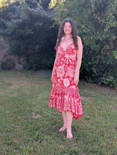 Load image into Gallery viewer, Red High-Low Floral Dress

