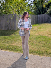 Load image into Gallery viewer, Blue and Beige Flannel Coat
