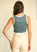 Load image into Gallery viewer, Teal Cropped Sweater Tank
