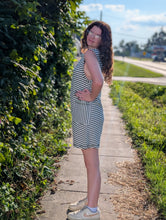 Load image into Gallery viewer, Stripe Olive Romper
