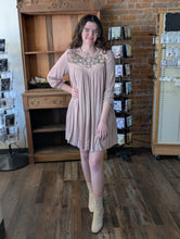Load image into Gallery viewer, Mauve Embroidery Detail Dress

