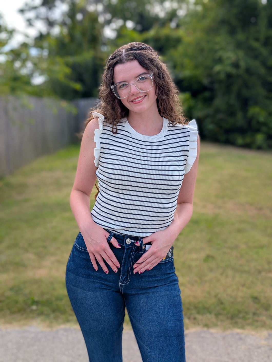 Tank with Ruffle Sleeve (3 color options)