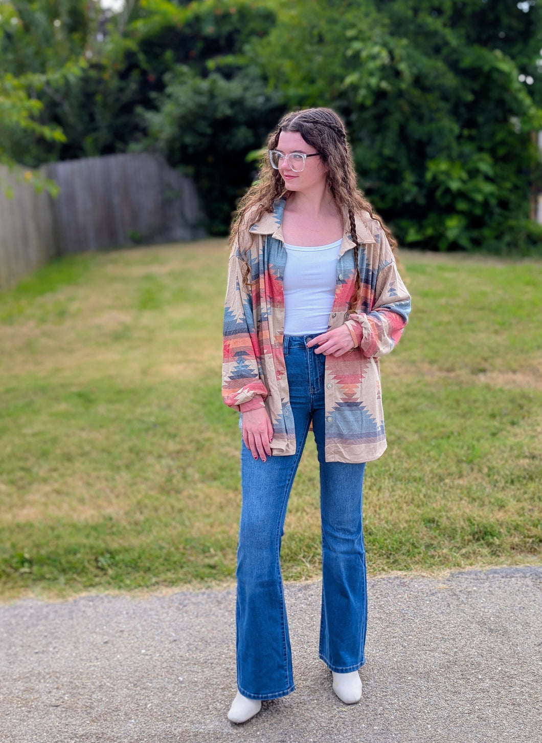 Diamond Aztec Shacket