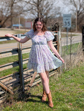 Load image into Gallery viewer, Purple Floral Organza Dress
