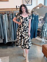 Load image into Gallery viewer, Black Floral Sweet Heart Dress
