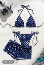 Load image into Gallery viewer, 3-Piece Polka Dot Swimsuit (2 color options)
