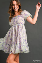 Load image into Gallery viewer, Purple Floral Organza Dress
