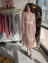Load image into Gallery viewer, Cream and Floral Midi Dress
