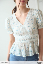 Load image into Gallery viewer, Blue Floral Blouse

