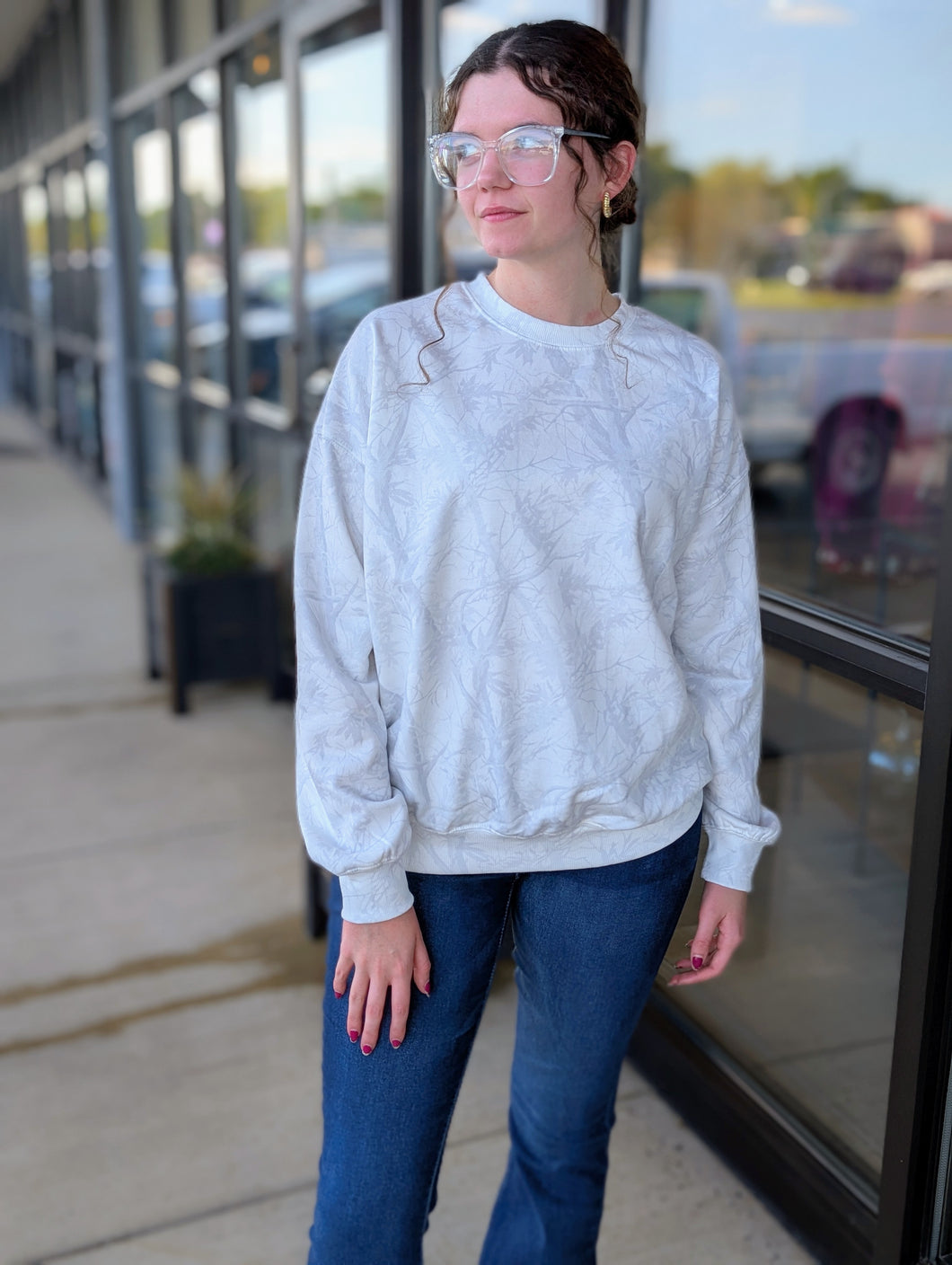 White Camo Crew Neck