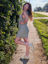 Load image into Gallery viewer, Stripe Olive Romper
