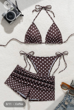 Load image into Gallery viewer, 3-Piece Polka Dot Swimsuit (2 color options)

