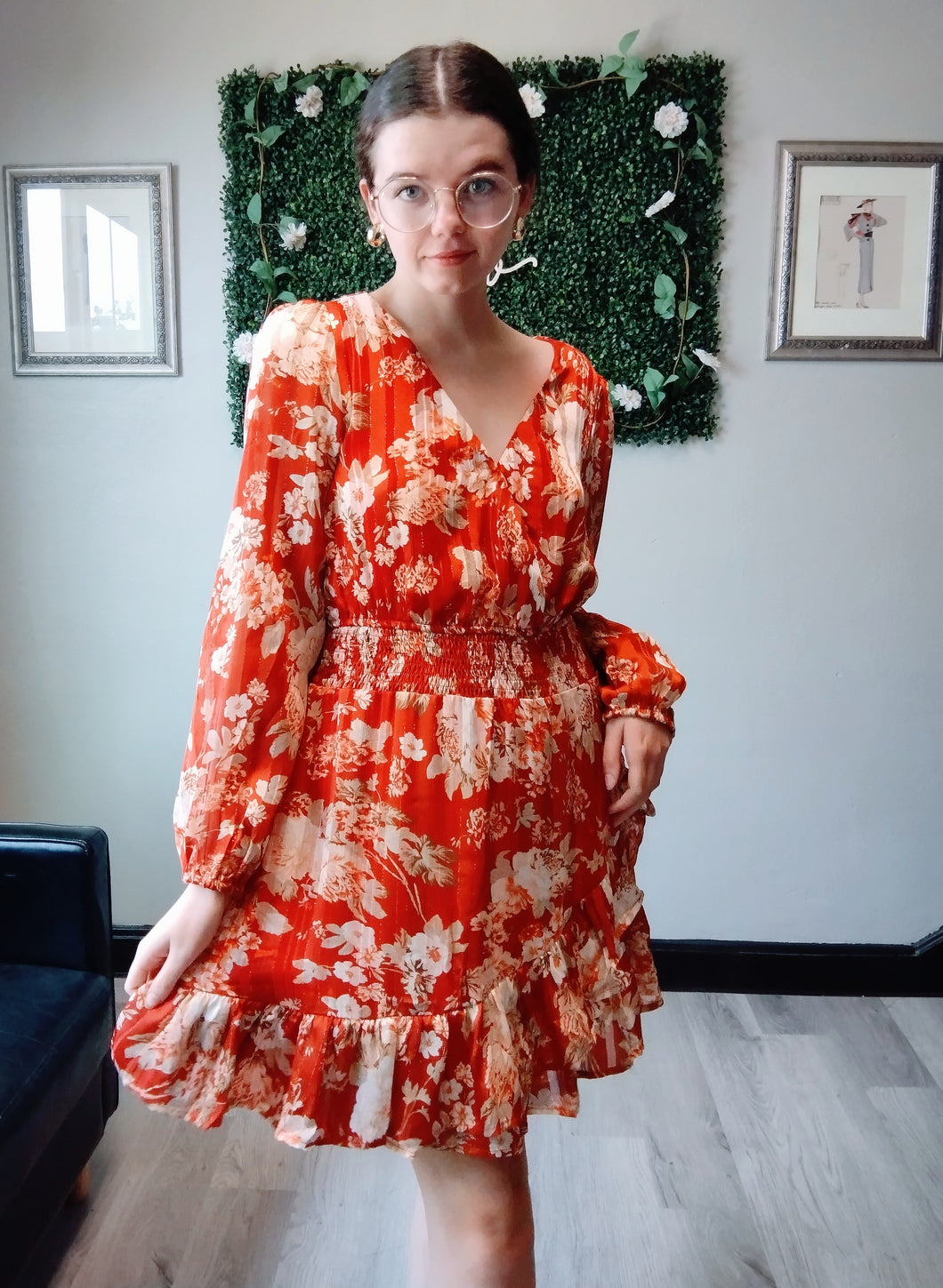 Red Floral Dress