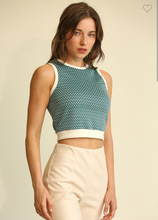 Load image into Gallery viewer, Teal Cropped Sweater Tank
