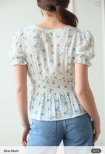 Load image into Gallery viewer, Blue Floral Blouse
