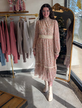 Load image into Gallery viewer, Cream and Floral Midi Dress
