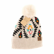 Load image into Gallery viewer, Aztec Pom Beanie
