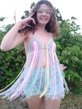 Load image into Gallery viewer, Boho Crochet Rainbow Halter
