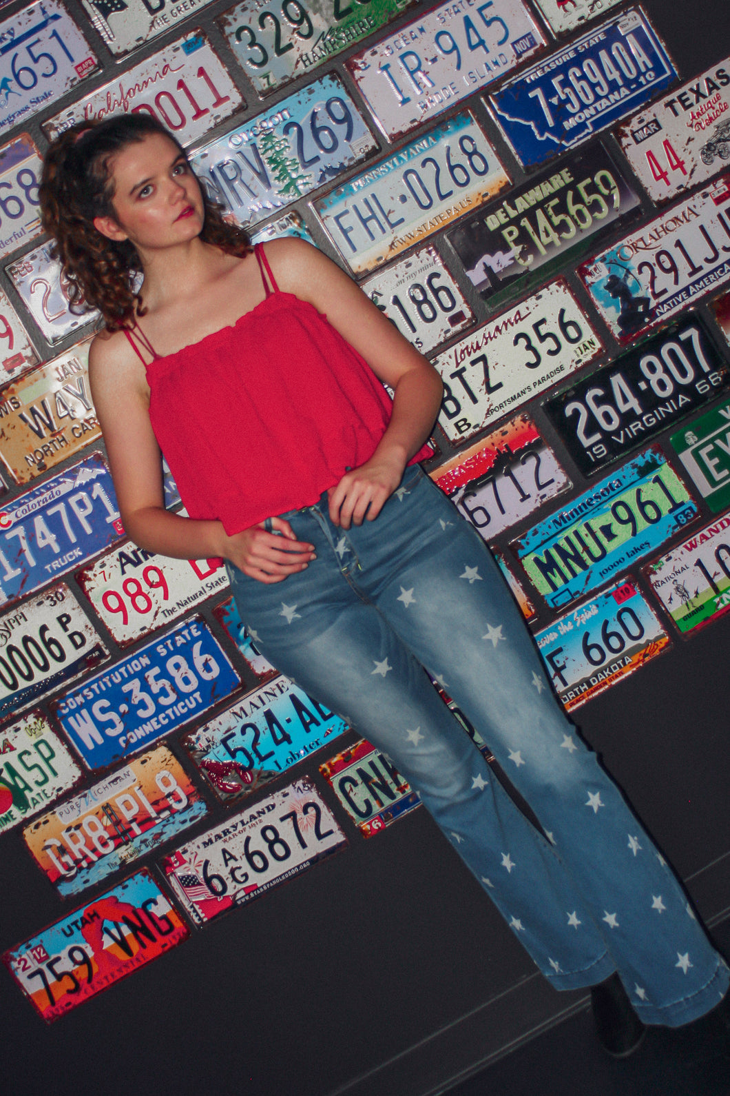 Red Layer Crop Tank