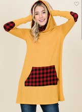 Load image into Gallery viewer, Mustard &amp; Plaid Hoodie
