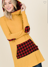 Load image into Gallery viewer, Mustard &amp; Plaid Hoodie
