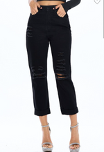 Load image into Gallery viewer, High Rise Black Mom Jeans
