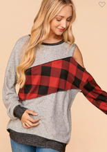 Load image into Gallery viewer, Cold Shoulder &amp; Plaid
